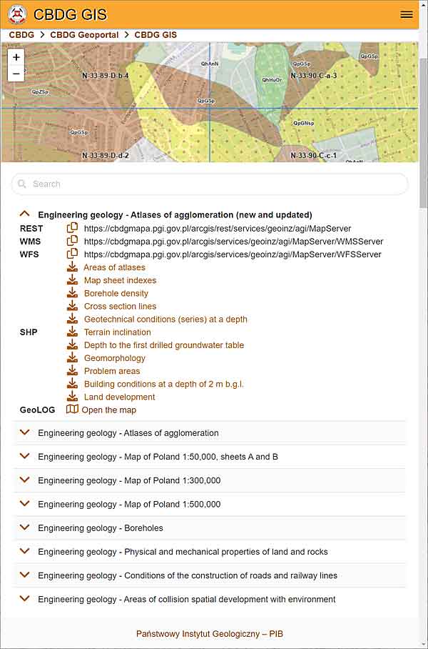 New and updated engineering-geological atlases in CBDG GIS